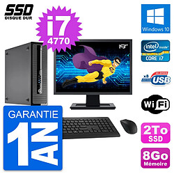 PC HP ProDesk 400 G1 SFF Ecran 19" Intel i7-4770 RAM 8Go SSD 2To Windows 10 Wifi · Occasion 