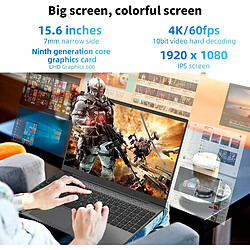 Acheter VANWIN PC Portable Windows 11 Pro Intel Celeron N5095(jusqu'à 3,4 GHz) 24Go RAM 512Go SSD IPS 1920*1080 FHD+ Ordinateur Portable 170° Convertible Type-C Bluetooth5.0-Noir