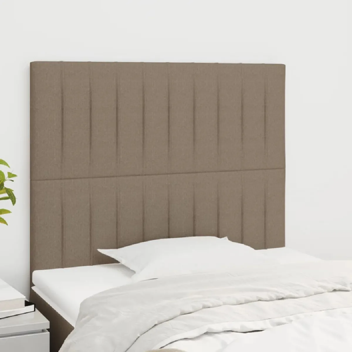 Maison Chic Lot de 2 Têtes de lit design pour chambre - Décoration de lit Taupe 100x5x78/88 cm Tissu -MN30050