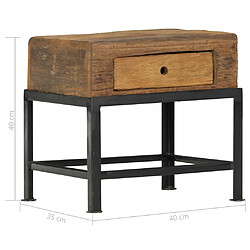 vidaXL Table de chevet 40 x 35 x 40 cm bois de récupération massif pas cher