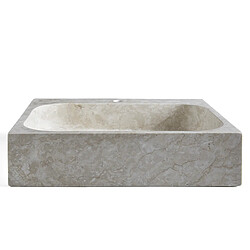 Avis Pegane Vasque à poser / lavabo en marbre coloris beige - Longueur 52 x Hauteur 13 x Profondeur 42 cm