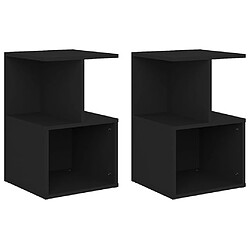 Maison Chic Lot de 2 Tables de chevet,Table de nuit,Table d'appoint pour salon Noir 35x35x55 cm Aggloméré -MN64798