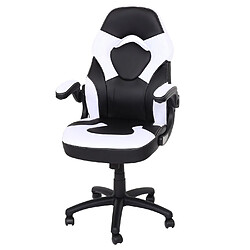 Avis Mendler Chaise de bureau HWC-K13, chaise pivotante Gaming, accoudoirs réglables, similicuir ~ noir-blanc