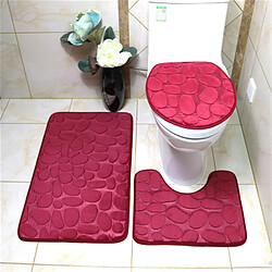 LUUCOZK Tapis de bain antidérapants absorbants à séchage rapide, décoration de salle de bain, liqueur-3 piècesensemble 