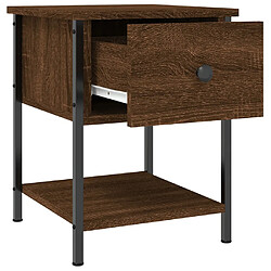 Acheter vidaXL Table de chevet chêne marron 34x35,5x45 cm bois d'ingénierie