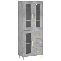 Maison Chic Buffet,Meuble de Rangement,commode pour salon,Cuisine Gris béton 69,5x34x180 cm Bois d'ingénierie -MN25403