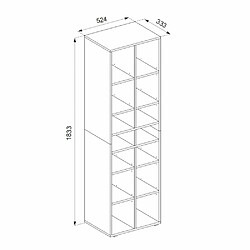 Mpc Etagère Blanche 54,2 X 183,3 X 33,3 Cm (lxhxp)