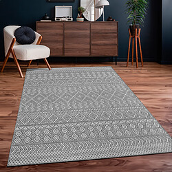 Paco-Home Tapis Exterieur Terrasse Balcon Tapis Cuisine Motif Losange Motif Boho Gris