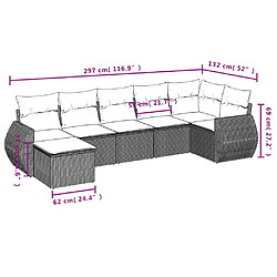 Avis vidaXL Salon de jardin avec coussins 7 pcs gris clair résine tressée