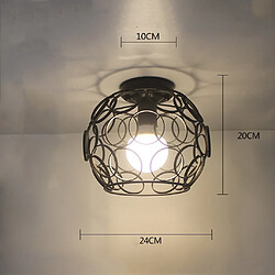 Stoex Plafonnier Vintage Industrielle Style Design Cage Eclairage de plafond Noir Fer Intérieure pour Décoration Café Restaurant Cuisine