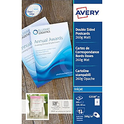 Carte de correspondance Avery Quick and Clean 82 x 128 mm - 260gr - blanche - Pochette de 100