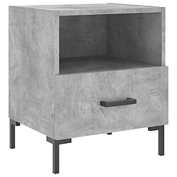 Maison Chic Table de chevet,Table de Nuit,Meuble de Rangement gris béton 40x35x47,5 cm bois d’ingénierie