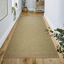 Thedecofactory JUTA FLAT RECNAT - Tapis de couloir effet jute naturel vert 80x150