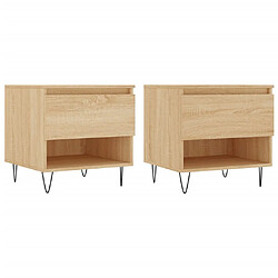 vidaXL Tables basses 2 pcs chêne sonoma 50x46x50 cm bois d'ingénierie