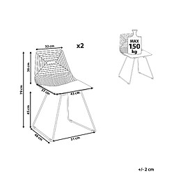 Avis Beliani Chaise de salle à manger BEATTY Set de 2 Métal Rose doré