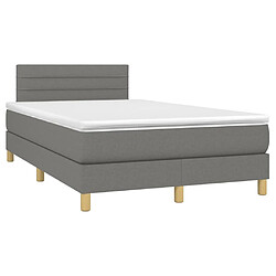 Avis Maison Chic Lit adulte- Lit + matelas + LED,Sommier à lattes de lit matelas LED gris foncé 120x190 cm tissu -GKD55925