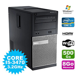 PC Tour DELL Optiplex 3010 MT Intel I5-3470 Graveur 8Go 500Go HDMI Wifi W7 · Occasion 