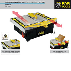 FARTOOLS Coupe carrelage électrique sur table tcs 200 550w lame 200x22,2x2mm