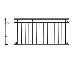 Ecd Germany Garde-corps balcon à la francaise appui rambarde anthracite en acier 90 x 184 cm