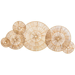 Décoration murale Alexandra House Living Rotin Fibre naturelle Cercles 115 x 45 x 0,5 cm 