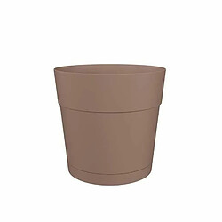 Artevasi Pot à fleurs et plantes rond plastique - Réservoir d'eau - Ø 35 cm - Taupe