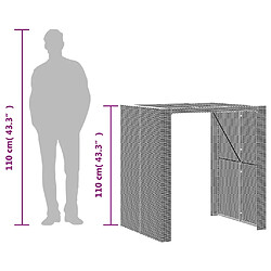 vidaXL Table de bar de jardin et dessus en bois acacia résine tressée pas cher