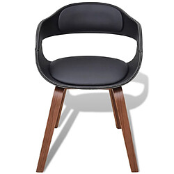 Maison Chic Lot de 2 Chaises à manger,Chaise pour cuisine,Solide Structure noir bois courbé et similicuir -MN24546