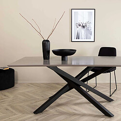 Venture Home Table de repas 90 x 180 cm Piazza gris, noir.