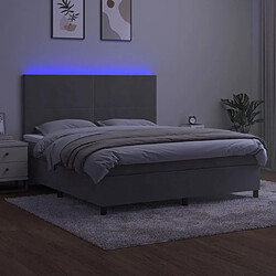 Acheter Sommier à lattes LED,Cadre à lattes de lit avec matelas pour Adulte Gris clair 160x200 cm -MN48997