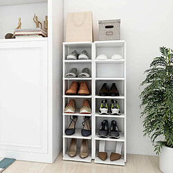 Maison Chic Lot de 2 Armoire à Chaussures murales,Meuble de Rangement à Chaussures Blanc 27,5x27x102cm bois ingénierie -MN15076