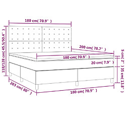 vidaXL Sommier à lattes de lit et matelas Bleu foncé 180x200cm Velours pas cher