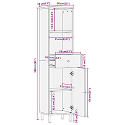 vidaXL Armoire de salle de bain 38x33x160 cm bois massif d'acacia pas cher