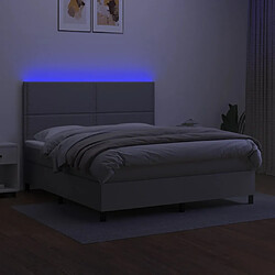 Avis vidaXL Sommier à lattes de lit et matelas et LED Gris clair 160x200 cm