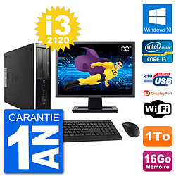 PC HP Compaq 6200 Pro SFF Ecran 22" i3-2120 RAM 16Go Disque 1To Windows 10 Wifi - Occasion