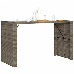 Avis vidaXL Table de bar de jardin et dessus en bois acacia résine tressée