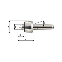 Forum Pointe tournante, Taille : 110, MK 5, a 129,0 mm, b : 90 mm, d : 40 mm, g : 44,399 mm, k : 50,5 mm, Ecart de concentricité maximum : 0,005 mm