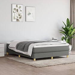 vidaXL Sommier à lattes de lit avec matelas Gris foncé 140x200cm Tissu