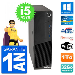 PC Lenovo ThinkCentre M83 SFF Intel i5-4570 RAM 32Go Disque 1To Windows 10 Wifi · Occasion 