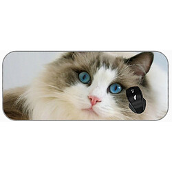 Universal (750x300x3) Tampon de souris de jeu grand xxl Blue Eyes Ragdoll Animal Cat non glissade de souris en caoutchouc non glissant