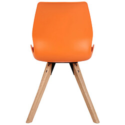 Decoshop26 Chaise de salle à manger x1 design scandinave en plastique et PVC orange et pieds en bois carrés clair 10_0002306 pas cher