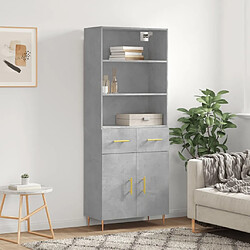 Maison Chic Buffet,Meuble de Rangement,commode pour salon,Cuisine Gris béton 69,5x34x180 cm Bois d'ingénierie -MN73617