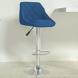 vidaXL Tabouret de bar Bleu Velours 