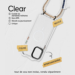 RhinoShield Coque Clear Compatible avec Magsafe pour [iPhone 12/12 Pro] Force magnétique supérieure, Haute Transparence et résiste au jaunissement. Personnalisable - Noir Contour objectifs Photo