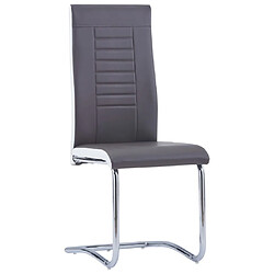 vidaXL Chaises à manger cantilever lot de 4 gris similicuir