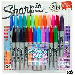 Ensemble de Marqueurs Sharpie Electro Pop Multicouleur 24 Pièces 1 mm (6 Unités)