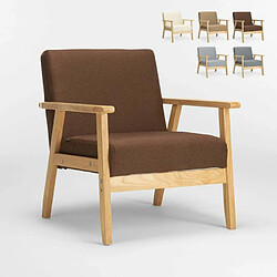 Ahd Amazing Home Design Fauteuil Chaise scandinave design vintage en bois avec accoudoirs Uteplass, Couleur: Marron