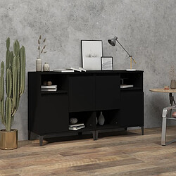 Maison Chic Ensemble de 2 Buffets,commode,console pour rangement noir 60x35x70 cm bois d'ingénierie -MN25979