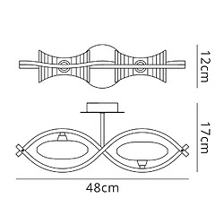 Luminaire Center Applique murale Kromo avec interrupteur 2 Ampoules G9, laiton antique