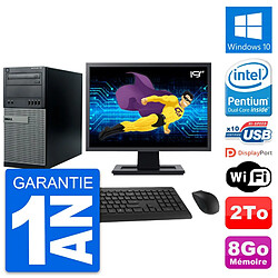 PC Tour Dell 790 MT Ecran 19" Intel G630 RAM 8Go Disque Dur 2To Windows 10 Wifi - Occasion