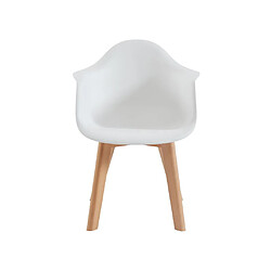 Avis Vente-Unique Lot de 2 chaises enfant avec accoudoirs en polypropylène et hêtre - Blanc - POUPINETTE